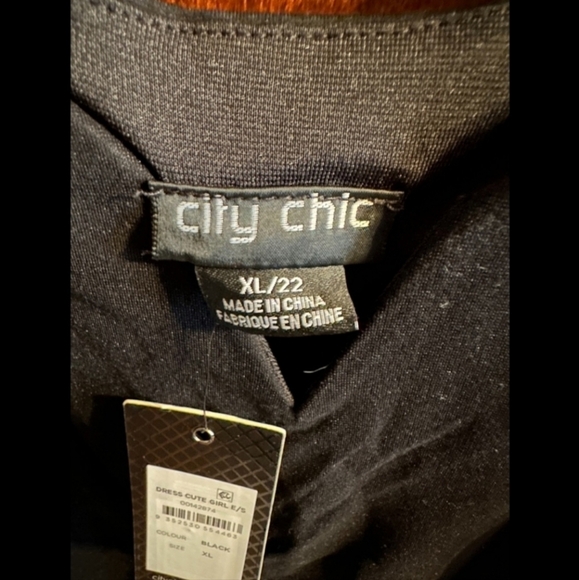 CITY CHIC Elegant Black A-Line Dress - Plus Size XL/ 22 NWT - Picture 2 of 12